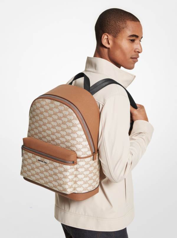 Panske Batohy Michael Kors Cooper Logo Jacquard Krém - Tasky Michael Kors Nejlevnejsi | THVWR-7492